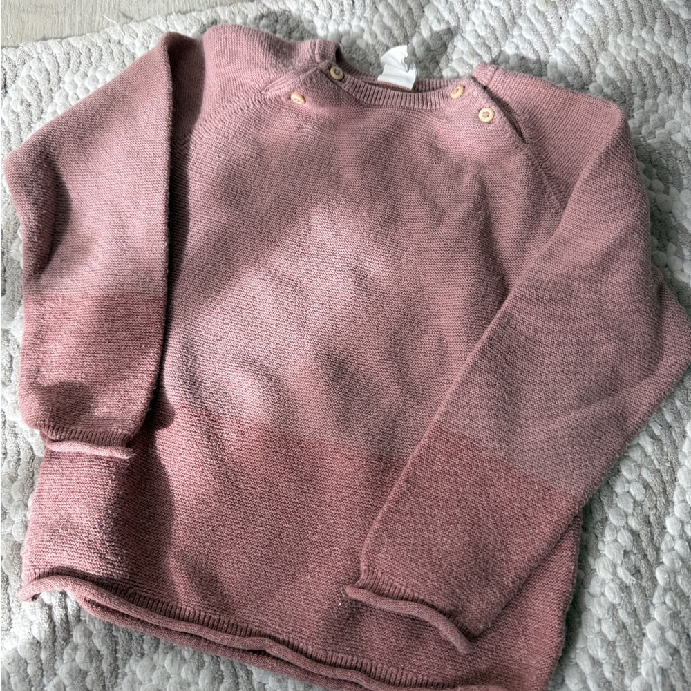 H&M Pink Crewneck Sweater with Ribbed Cuffs